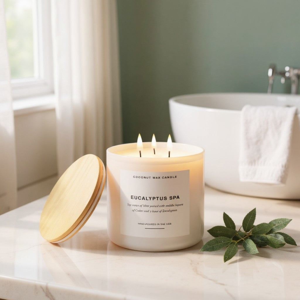 Serenity Bliss - Eucalyptus & Lavender Aromatherapy Candle for Relaxation, Sleep & Stress Relief