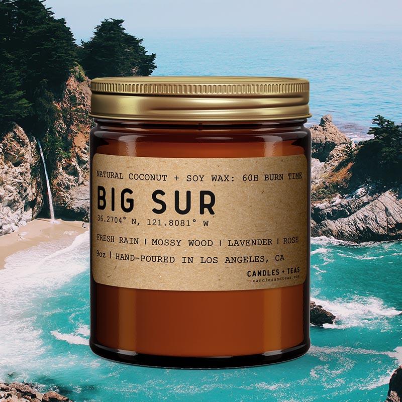 California Coastline Candle Bundle: Big Sur & Pacific Ocean (2-set Natural Wax Candles)