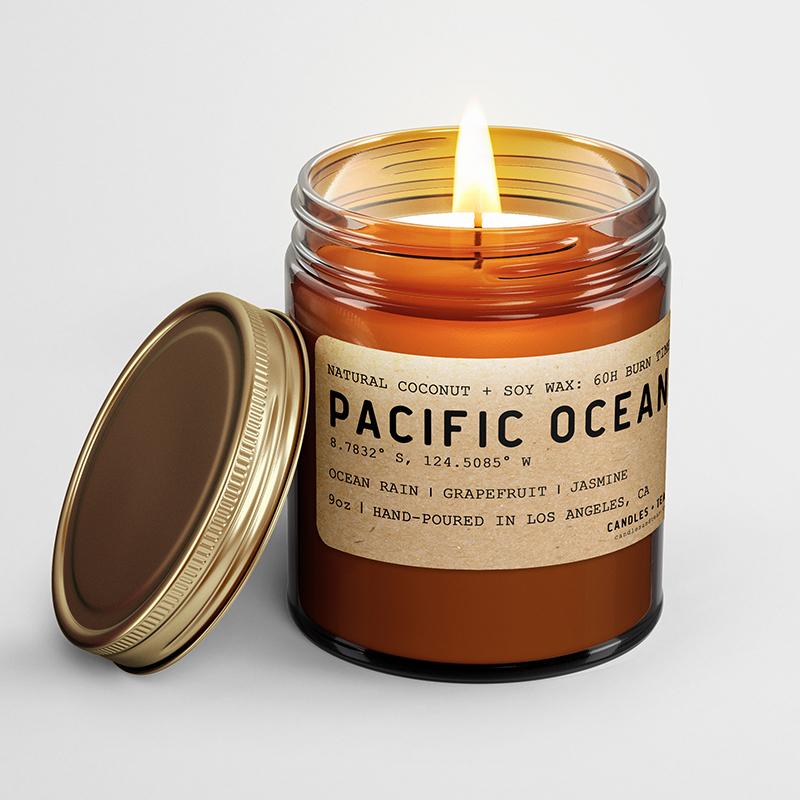 California Coastline Candle Bundle: Big Sur & Pacific Ocean (2-set Natural Wax Candles)
