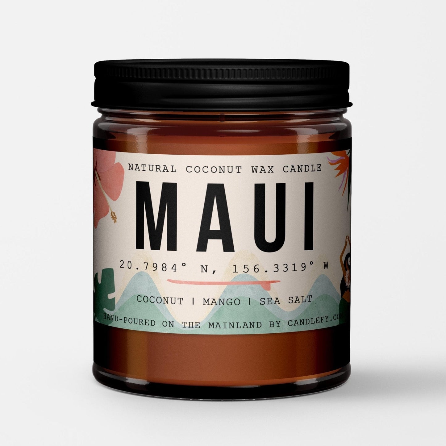Maui, Hawaii Scented Candle (Coconut, Mango, Sea Salt)