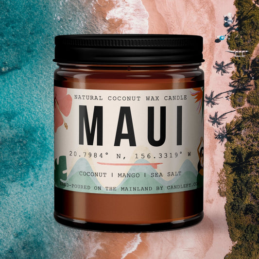 Maui, Hawaii Scented Candle (Coconut, Mango, Sea Salt)