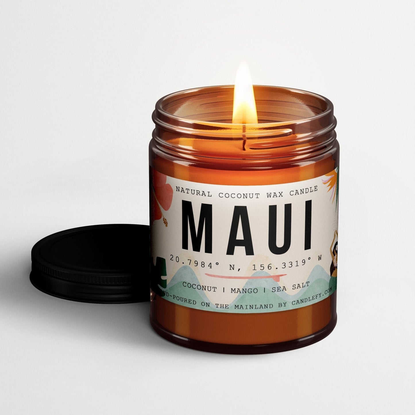 Maui, Hawaii Scented Candle (Coconut, Mango, Sea Salt)