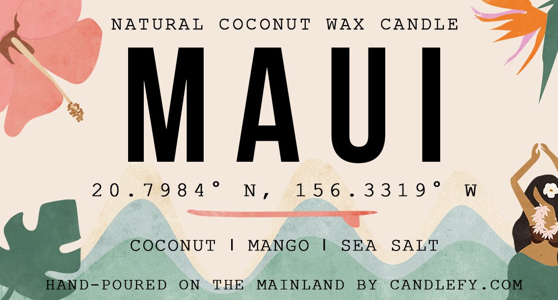 Maui, Hawaii Scented Candle (Coconut, Mango, Sea Salt)