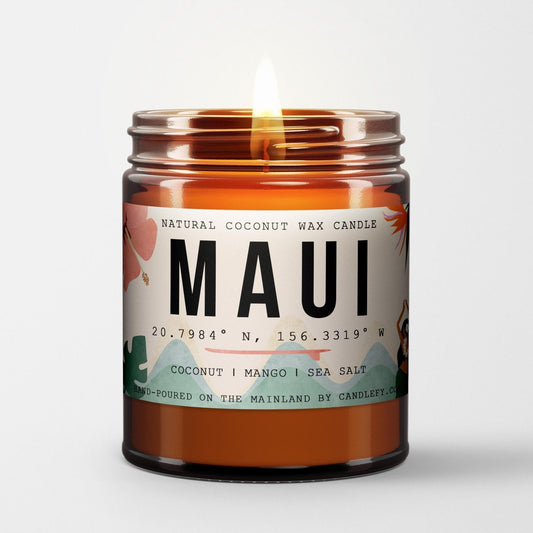 Maui, Hawaii Scented Candle (Coconut, Mango, Sea Salt)
